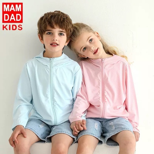 Children's sun protection clothes summer skin clothes boys and girls UV jackets adult parent-child sun protection clothes