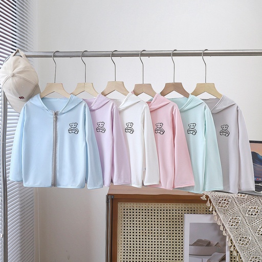 Ice silk thin children's sun protection clothes breathable sun protection boys and girls' sun protection clothes baby skin clothes summer sun protection shirt