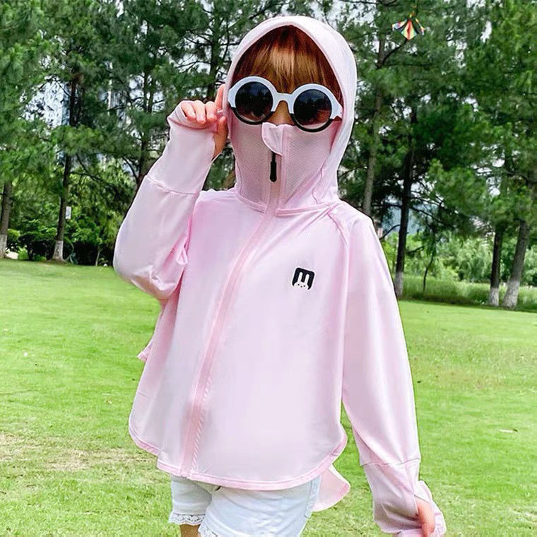 Ice silk thin children's sun protection clothes breathable sun protection boys and girls' sun protection clothes baby skin clothes summer sun protection shirt
