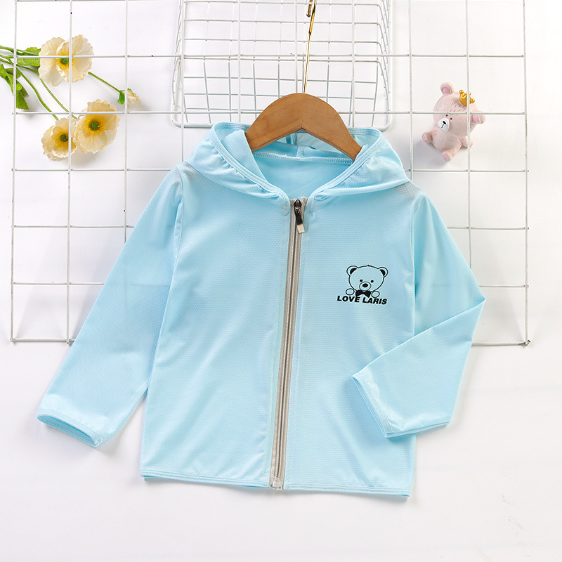 Children's sun protection clothes ice silk 2023 new fashionable girls' clothes summer thin cartoon jacket for boys and girls