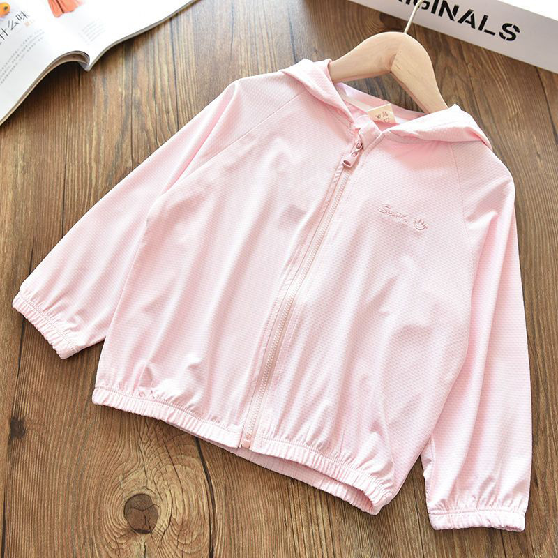 UPF50+ Children's Baby Sun Protection Clothes Summer Boys and Girls UV Sun Protection Clothes Children's Light and Ice Wire Jacket