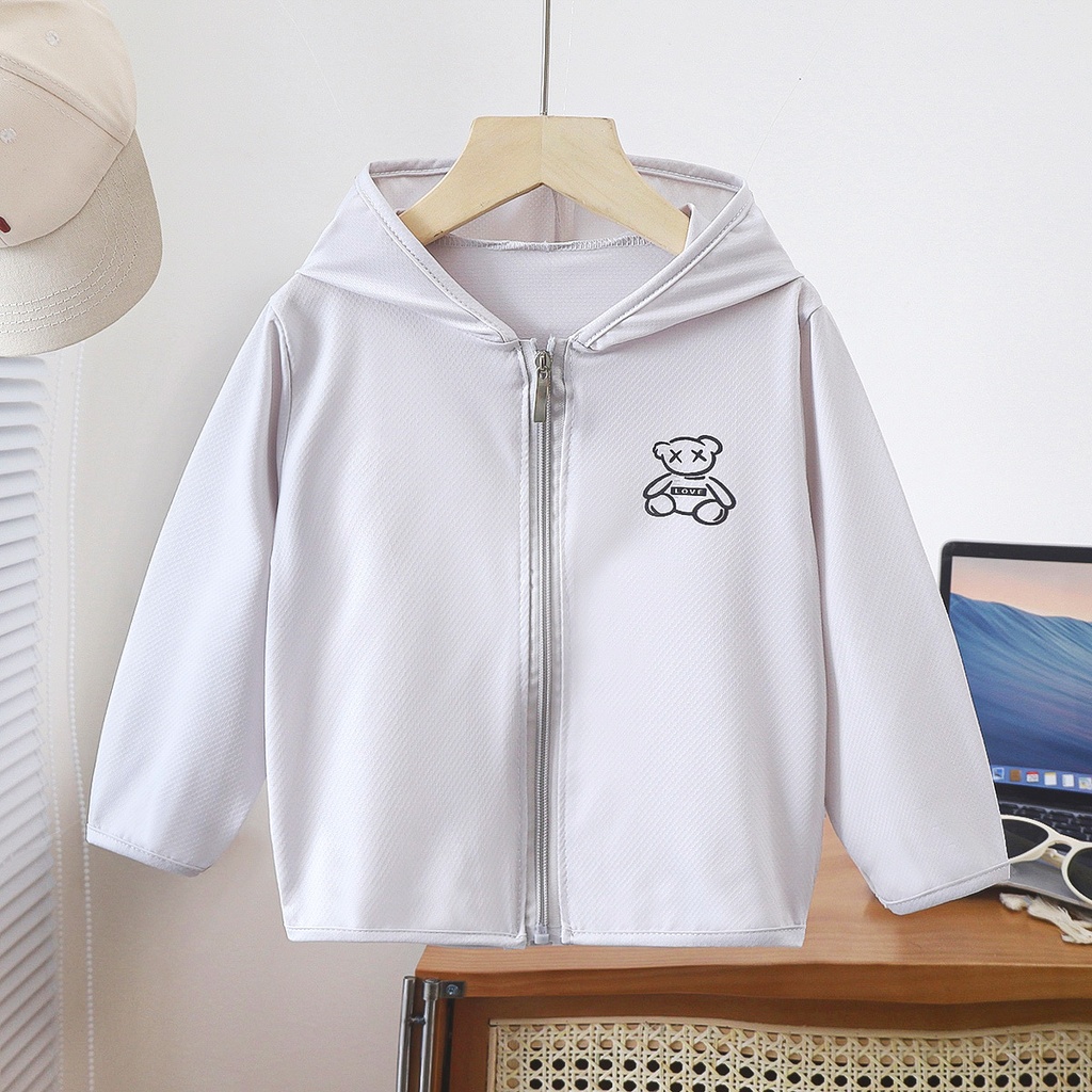 Ice silk thin children's sun protection clothes breathable sun protection boys and girls' sun protection clothes baby skin clothes summer sun protection shirt