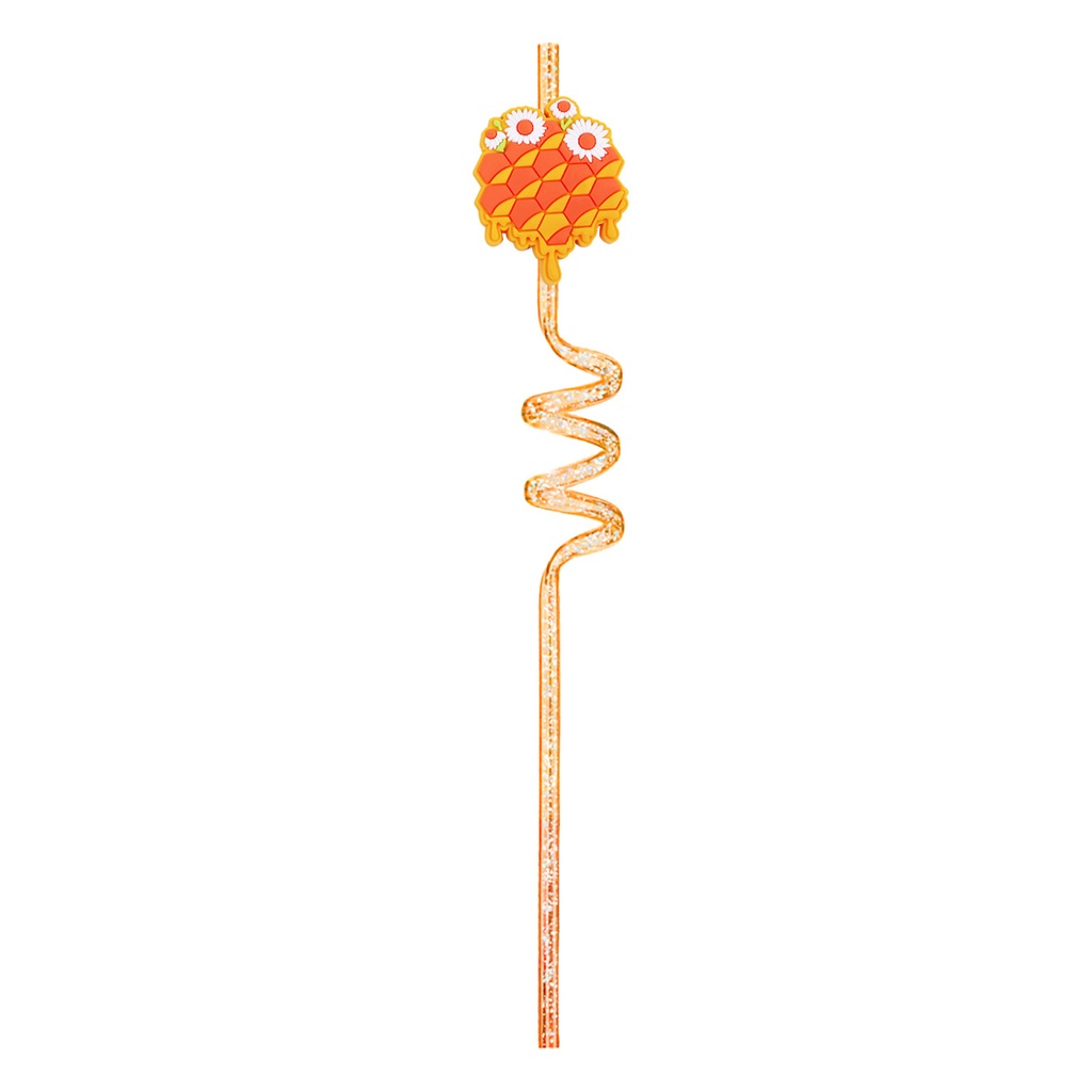 Bee flash powder straw straw decoration party supplies bar straw cross border US Amazon spot wholesale