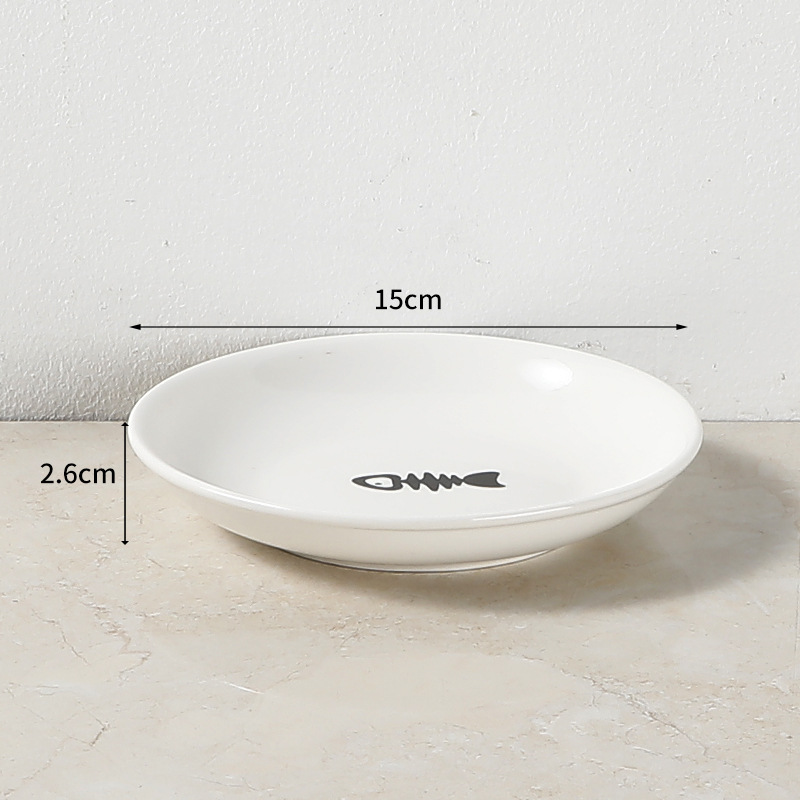 Pet ceramic bowl Nordic cat bowl high-foot ceramic cat food bowl snacks canned plate anti-cervical spondylosis and anti-turning cat food bowl