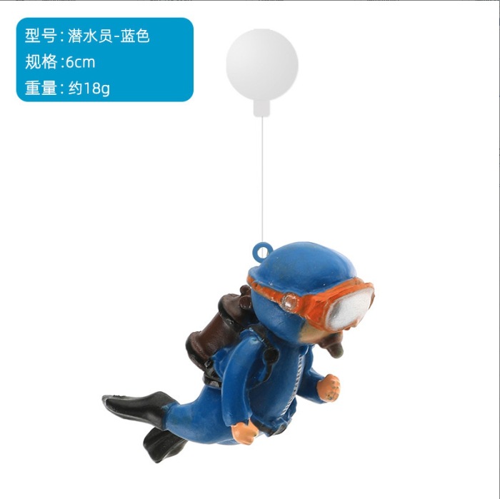 Aquarium desktop small fish tank decoration ornaments new style diver floating creativity PVC doll surfing boy