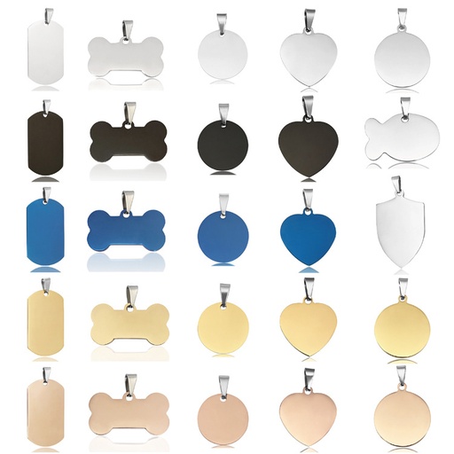 Necklace Cross-border European and American stainless steel dog brand titanium steel military brand pendant metal pet listing advertising gift engraving